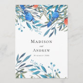 Mooie Waterverf vogels en olievlek Menu (Achterkant)