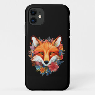 Mooie Waterverf Vos Bloem Schattig iPhone 11 Hoesje