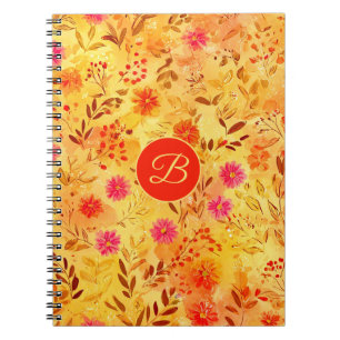Mooie waterverf wilde bloemen notitieboek