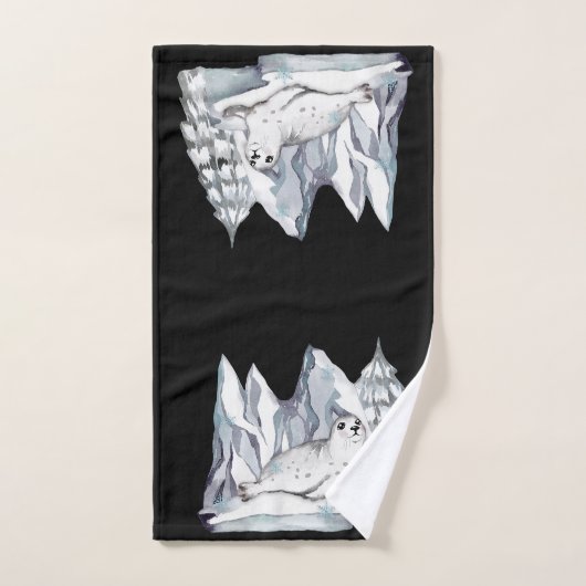 Mooie waterverf winterwonderland sneeuwvlokken bad handdoek (Handdoek)