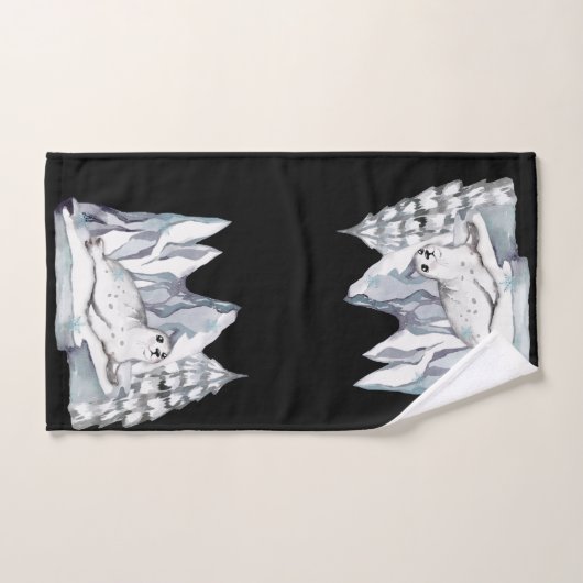 Mooie waterverf winterwonderland sneeuwvlokken bad handdoek (Handdoek)