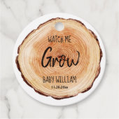 Mooie Waterverf Wood Slice Watch Me Grow Fav Bedankjes Labels (Voorkant)