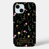 Mooie waterverf zomer bloemen met monogram Case-Mate iPhone case (Achterkant)