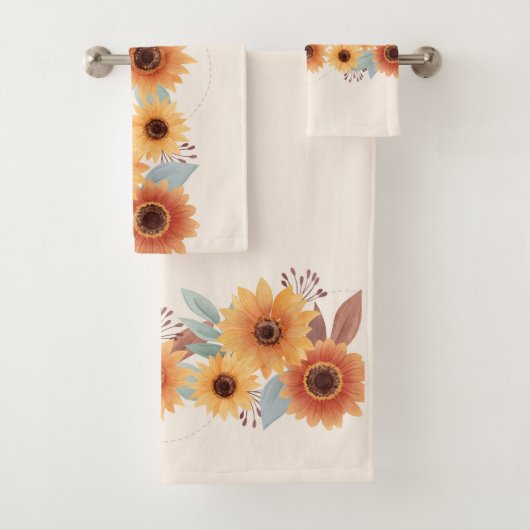 mooie waterverf zonnebloem bad handdoek (Insitu)