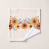 mooie waterverf zonnebloem bad handdoek (Wasdoekje)