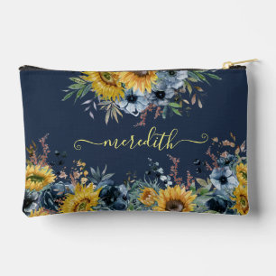 Mooie Waterverf Zonnebloemen Blauwe Achtergrond Na Etui