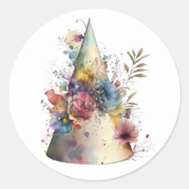 Mooie waterverfstickers ronde sticker