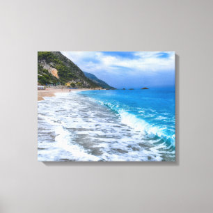 Mooie Waves Beach Scene Canvas Afdruk