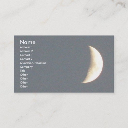 Mooie Waxing Crescent Moon in Dusk Custom Visitekaartje (Voorkant)