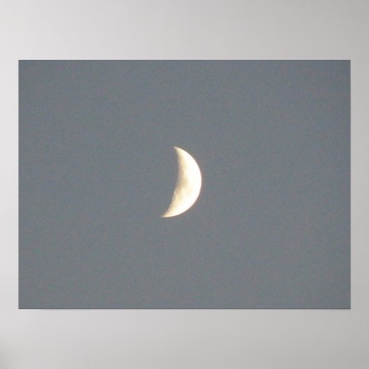 Mooie Waxing Crescent Moon in Dusk Print (Voorkant)