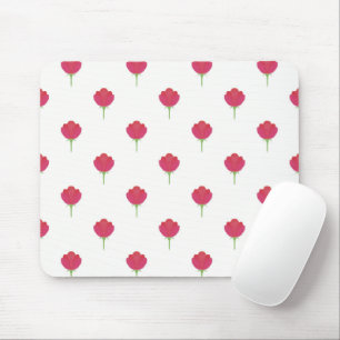 Mooie weelderige roze tulpenpatroon muismatten