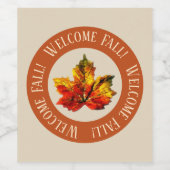 Mooie welkomstHerfst Wijn Etiket (Enkel label)