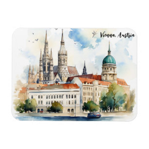 Mooie Wenen Oostenrijk Stad Gezicht Schilderij Magneet