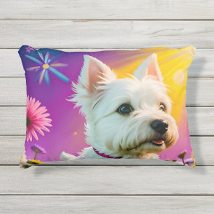 Mooie Westie Hond Drie Buitenkussen