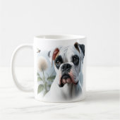 Mooie White Boxer Dog te zien in de Natuur Koffiemok (Links)