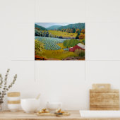 Mooie wijnwerf op het Poster van het Augusta Misso (Keuken)