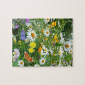 Mooie wilde bloem en vlindermeadow legpuzzel (Horizontaal)