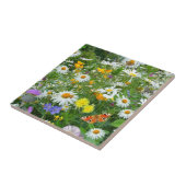 Mooie wilde bloem en vlindermeadow tegeltje (Zijkant)
