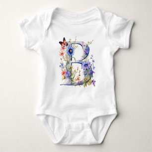 Mooie Wilde Bloem Vlinder Monogram Romper