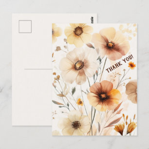 Mooie wilde bloemen Bloemen DANK JE Briefkaart