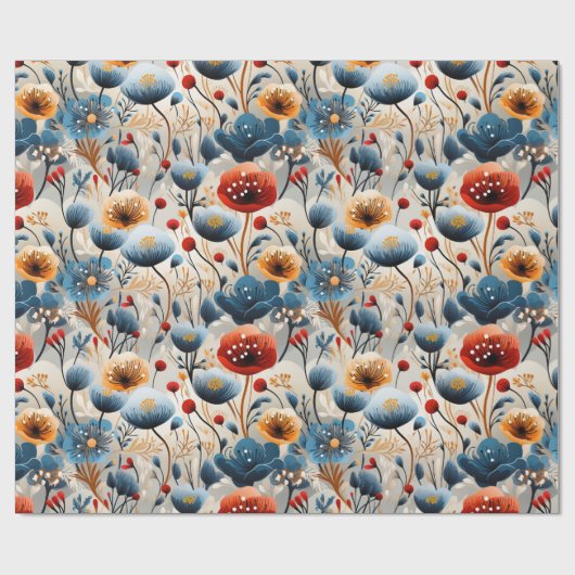 Mooie wilde bloemen cadeaupapier (Vlak)