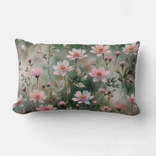 Mooie wilde bloemen met effen achtergrond kussen