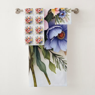 Mooie Wilde Bloemen Moderne Luxe Collectie Bad Handdoek