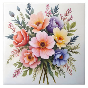Mooie Wilde Bloemen Moderne Luxe Collectie Tegeltje