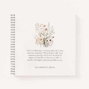 Mooie Wilde Bloemen Motiverende Spreuk Notitieboek