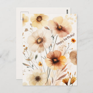 Mooie wilde bloemen VERJAARDAG Briefkaart