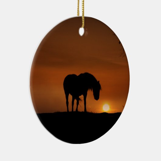 Mooie wilde paarden in de zon keramisch ornament (Rechts)