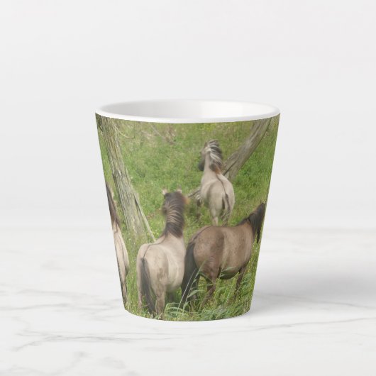 Mooie Wilde Paarden Latte Mok (Voorkant)
