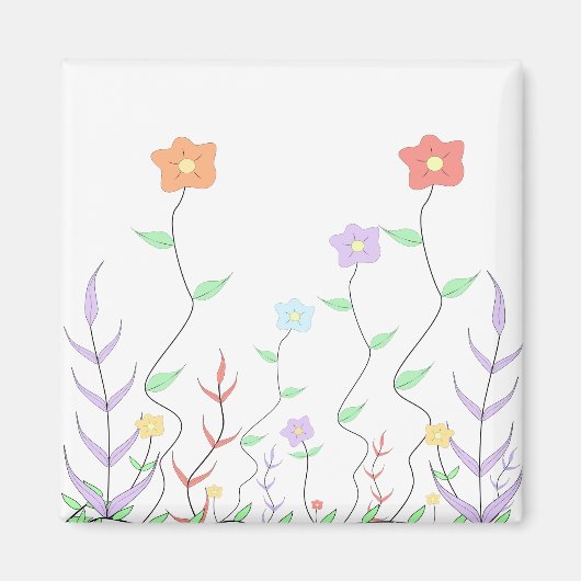 Mooie Wildflower Magnet Magneet (Voorkant)