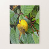 Mooie Wilson's Warbler in de Cherry Tree Legpuzzel (Verticaal)
