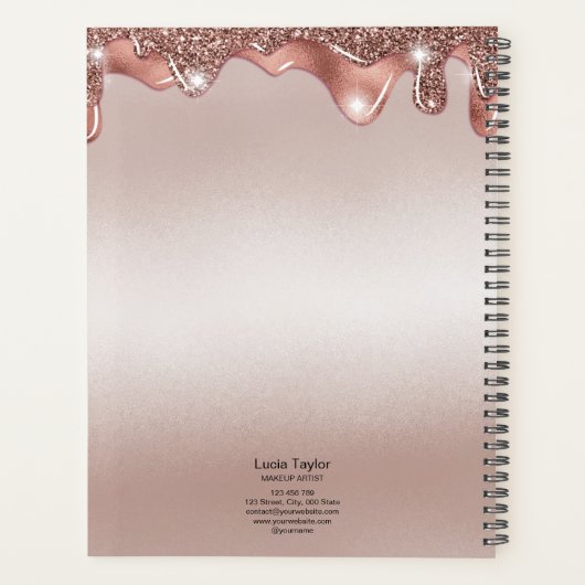 Mooie wimpers ogen roos gouden druppels make-up gi planner (Achterkant)