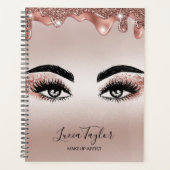 Mooie wimpers ogen roos gouden druppels make-up gi planner (Voorkant)
