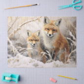 Mooie Winter Fox Decoupage Tissue Papier (Craft)
