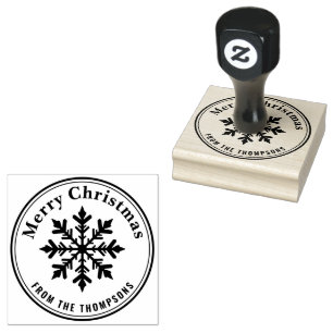 Mooie winter-sneeuwvlok met naam Kerstmis Rubberstempel