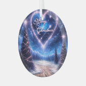 Mooie winter vrolijk kerst Ornament (Voorkant links)