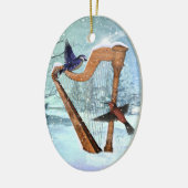 Mooie winterharp keramisch ornament (Links)