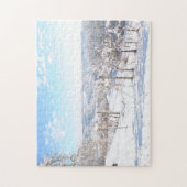 Mooie wintersneeuwlandschapsarchitectuur legpuzzel (Verticaal)