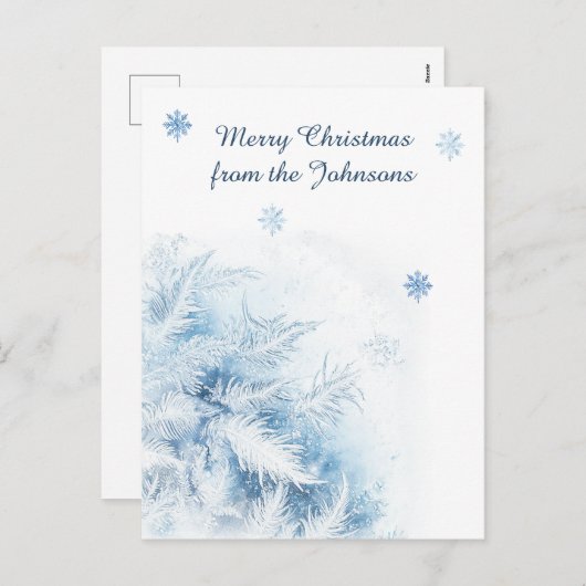 Mooie Wintervorst Kerstmis Feestdagenkaart (Voorkant / Achterkant)