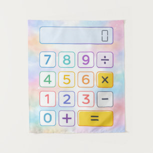 Mooie wiskundecalculatorposter voor kinderen wandkleed