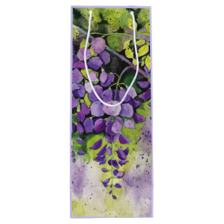 Mooie wisterbloemen in de Waterverf Wijn Cadeautas