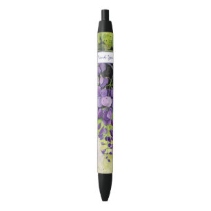 Mooie wisterbloemen in de Waterverf Zwarte Inkt Pen