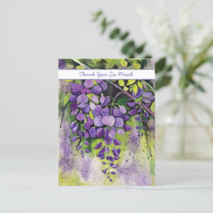 Mooie Wisteria Bloemen In Waterverf  Ansichtkaart Briefkaart