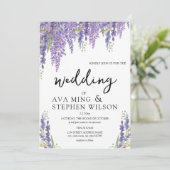 Mooie Wisteria boom waterverf bruiloft Kaart (Staand voorkant)