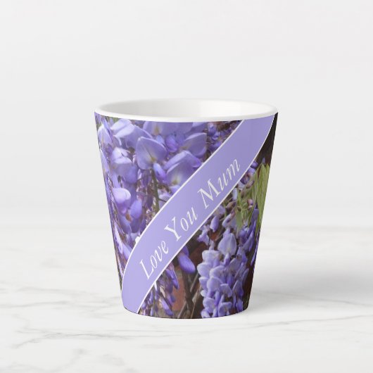 Mooie Wisteria Moederdag bewerkbaar Latte Mok (Voorkant)