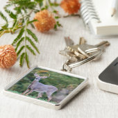 Mooie witstaartsloppenwijder in het veld sleutelhanger (Zijkant)