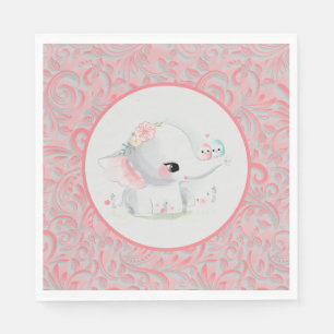 Mooie witte baby, olifant servet